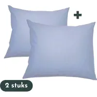 Zavelo Kussenslopen - Hotelkwaliteit - Set van 2 Stuks - Blauw - 60x70cm - 100% Katoen - Hotelsluiting