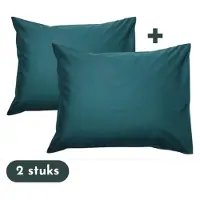 Zavelo Kussenslopen - Hotelkwaliteit - Set van 2 Stuks - Petrol - 60x70cm - 100% Katoen - Hotelsluiting