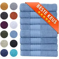 Zavelo Luxe Handdoeken - Hotelkwaliteit - Badhanddoeken - 50x100 cm - 8 Stuks - IJsblauw