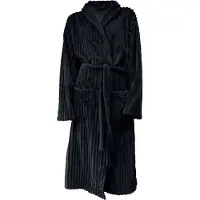 Eleganzzz Teddy Rib Fleece Badjas - black - XL