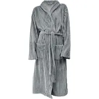 Eleganzzz Teddy Rib Fleece Badjas - dark grey - XL