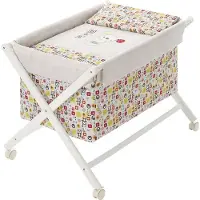 Interbaby wieg Beer junior 90 x 72 cm hout/katoen wit