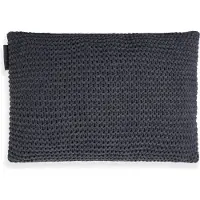 Knit Factory Vinz Sierkussen - Rechthoekig kussen - Kussen woonkamer - Bank kussen - Decoratie kussen - Antraciet - 60x40 cm - Kussenhoes inclusief kussenvulling