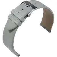 Eulit horlogeband - leer - 14 mm - grijs - metalen gesp