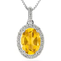 Orphelia HD-4202 - Hanger - 18 Karaat Witgoud - Diamant 0.14 ct / Citrine 1.37 ct