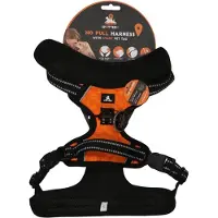 Holland Animal Care Spotted Pro - hondentuig - Medium - oranje/zwart - borstomtrek 59-71 cm - QR tag (ID) - reflecterend - verstelbaar - binnenkant mesh - anti-trek