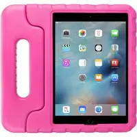 HappyCase Kinder Tablethoes Geschikt voor Apple iPad 9.7 2017/2018/Air/Air 2 | Kindvriendelijke Hoes | Beschemhoes | Kinderhoes | met Handvat en Standaard | Roze