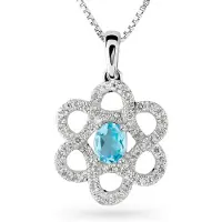 Orphelia HD-4201 - Hanger - 18 Karaat Witgoud - Diamant 0.27 ct / Topaas 0.25 ct