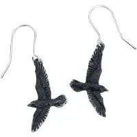 Alchemy Gothic - Gothic Oorbel - Black Raven - voor Vrouwen - zwart - Maat Standard