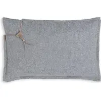 Knit Factory Imre Sierkussen - Rechthoekig kussen - Kussen woonkamer - Bank kussen - Decoratie kussen - Licht Grijs - 60x40 cm - Kussenhoes inclusief kussenvulling