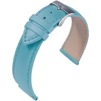 Eulit horlogeband - leer - 20 mm - blauw - metalen gesp