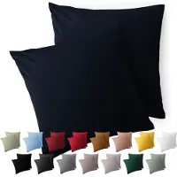 Blumtal Kussensloop Microvezel Kussenhoes 50 x 50 cm - Dark Ocean Blue - Met Rits - Set van 2