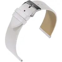 Eulit horlogeband - leer - 20 mm - wit - metalen gesp