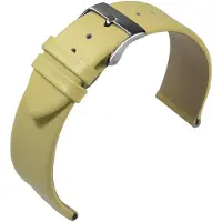 Eulit horlogeband - leer - 20 mm - geel - metalen gesp