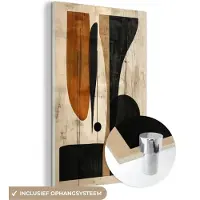 MuchoWow Glasschilderij 120x180 cm - Schilderij acrylglas - Abstract - Kunst - Vormen - Modern - Foto op glas - Muurdecoratie woonkamer - Wanddecoratie slaapkamer - Schilderijen