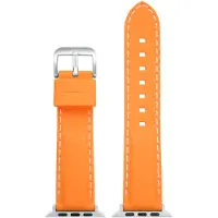 Eulit siliconen horlogeband geschikt voor Apple Watch 42/44/45/46 maat - Serie 1/2/3/4/5/6/7/8/9/10 + SE - silicon sport smart - 22 mm - oranje - metalen zwart gesp - incl. adapter
