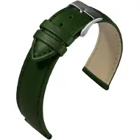 Eulit horlogeband - leer - 16 mm - groen - metalen gesp