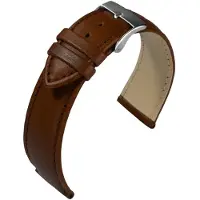 Eulit horlogeband - leer - 20 mm - bruin - metalen gesp