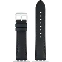 Eulit horlogeband geschikt voor Apple Watch 42/44/45/46 maat - Serie 1/2/3/4/5/6/7/8/9/10 + SE - eutec smart - 22 mm - zwart - metalen mat gesp - incl. adapter