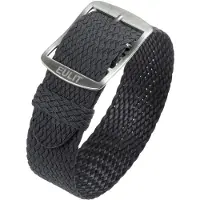 Eulit horlogeband - perlon - 20 mm - grijs - metalen gesp