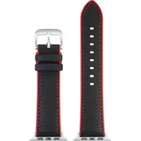 Eulit horlogeband geschikt voor Apple Watch 38/40/41 maat - Serie 1/2/34/5/6/7/8/9/10 + SE - eutec smart - 20 mm - rood zwart - metalen mat gesp - incl. adapter