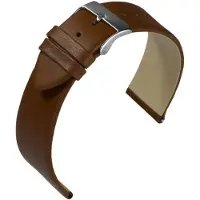 Eulit horlogeband - leer - 20 mm - bruin - metalen gesp