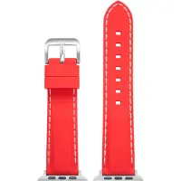 Eulit siliconen horlogeband geschikt voor Apple Watch 38/40/41 maat - Serie 1/2/3/4/5/6/7/8/9/10 + SE - silicon sport smart - 20 mm - rood - metalen mat gesp - incl. adapter