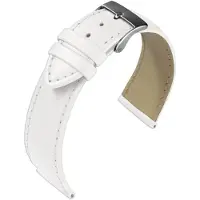 Eulit horlogeband - leer - 16 mm - creme wit - edelmetaal gesp glanzend