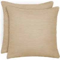 Blumtal Zachte Kussenhoes - Verstopte rits - Deco Kussen - Corduroy - 30 x 50cm - Zand - Set van 2