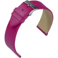 Eulit horlogeband - leer - 16 mm - roze - metalen gesp