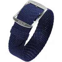 Eulit horlogeband - perlon - 18 mm - blauw - metalen gesp