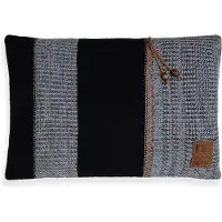Knit Factory Roxx Sierkussen - Rechthoekig kussen - Kussen woonkamer - Bank kussen - Decoratie kussen - Zwart/Licht Grijs - 60x40 cm - Kussenhoes inclusief kussenvulling