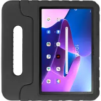 HappyCase Kinder Tablethoes Geschikt voor Lenovo Tab M10 Plus Gen 3 (10.6) | Kindvriendelijke Hoes | Beschemhoes | Kinderhoes | met Handvat en Standaard | Zwart
