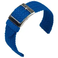 Eulit horlogeband - perlon - 20 mm - blauw - metalen gesp