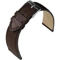 Eulit horlogeband - leer - 20 mm - bruin - metalen gesp