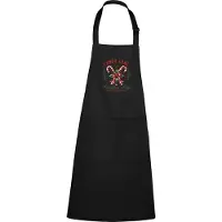 Roly Zwart schort met Full Color Candy Cane Christmas Club