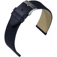 Eulit horlogeband - leer - 20 mm - blauw - metalen gesp