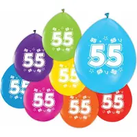 We Fiesta 24 Ballonnen 12″ 2 Zijdig bedrukt 55 jaar - Versiering Slinger Feestdecoratie Decoratie Verjaardag Jubileum Ballon Feest