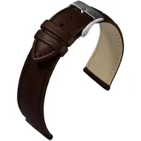 Eulit horlogeband - leer - 20 mm - bruin - metalen gesp
