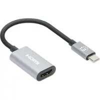 Manhattan 153973 USB-adapter HDMI 2.0 HDMI-A-bus, USB-C stekker 0.11 m Space grijs