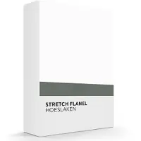 Zavelo Stretch Flanel Hoeslaken Wit-1-persoons (80x200 cm)