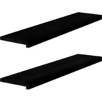 vidaXL Vensterbanken 2 st 110x30x2 cm massief eikenhout bruin-zwart