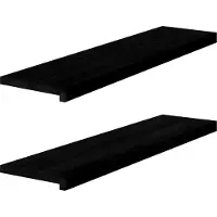 vidaXL Vensterbanken 2 st 100x30x2 cm massief eikenhout bruin-zwart