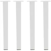 Furniture Legs Europe Set stalen tafelpoten wit vierkant 6 bij 6 cm en hoogte 72 cm (6 x 6 cm) - 4 stuks