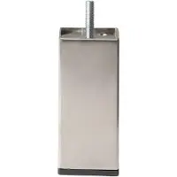 Furniture Legs Europe Stalen meubelpoot rvs look vierkant 4 bij 4 cm en hoogte 10 cm (M8)