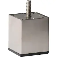 Furniture Legs Europe Stalen meubelpoot rvs look vierkant 6 bij 6 cm en hoogte 7 cm (M10) (5 x 5 cm)