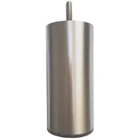 Furniture Legs Europe Stalen meubelpoot rvs look rond ø 6 cm en hoogte 16 cm (M8)