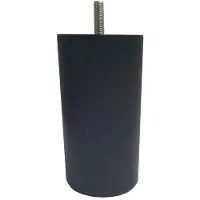 Furniture Legs Europe Meubelpoot zwart rond Ø 6 cm en hoogte 12 cm van kunststof (M8)