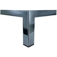 Furniture Legs Europe Stalen meubelpoot chroom hoek 3 bij 3 cm en hoogte 12,5 cm