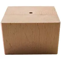 Furniture Legs Europe Meubelpoot vierkant 8 bij 8 cm en hoogte 5 cm van massief hout